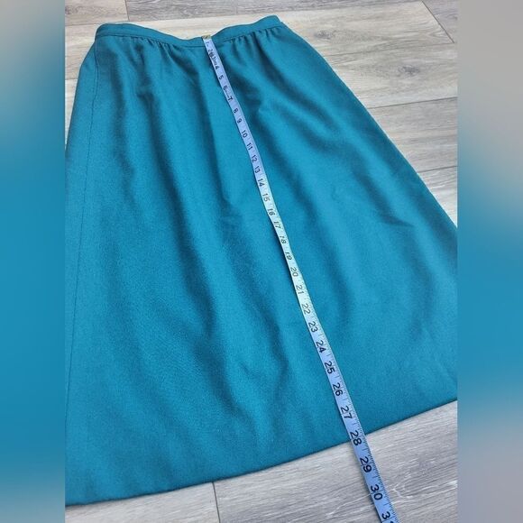 Vintage Pendleton wool skirt size 4 midi Dark teal, pockets! - Picture 10 of 10